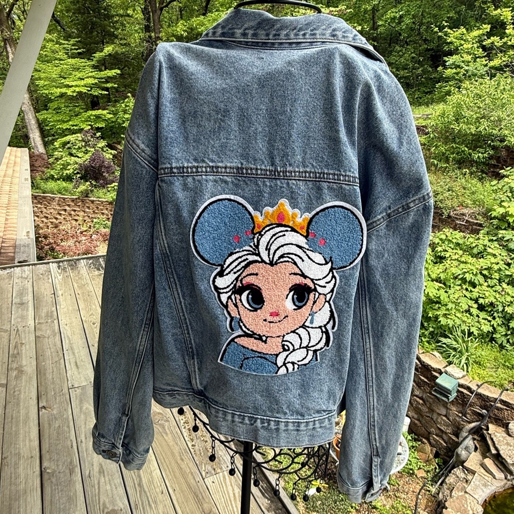 Blue Denim Jacket with Cartoon Patch‎